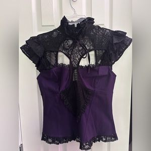Killstar two piece skirt and top. Purple and black lace, never worn out